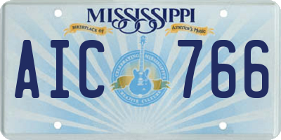 MS license plate AIC766