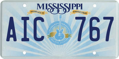 MS license plate AIC767