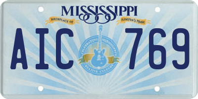 MS license plate AIC769