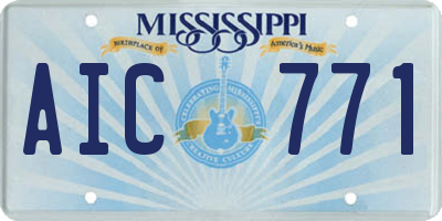 MS license plate AIC771
