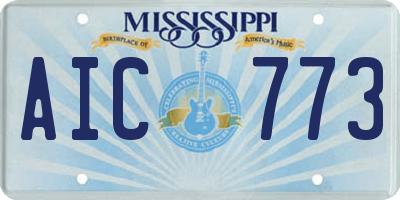 MS license plate AIC773