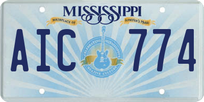 MS license plate AIC774