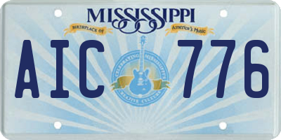 MS license plate AIC776