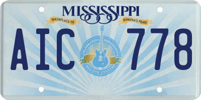 MS license plate AIC778