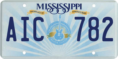 MS license plate AIC782
