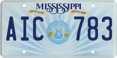 MS license plate AIC783