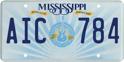 MS license plate AIC784