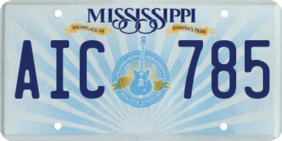 MS license plate AIC785