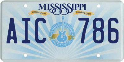 MS license plate AIC786