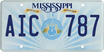 MS license plate AIC787