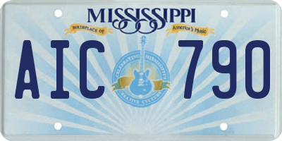 MS license plate AIC790