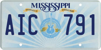 MS license plate AIC791