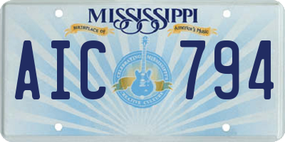 MS license plate AIC794