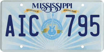 MS license plate AIC795