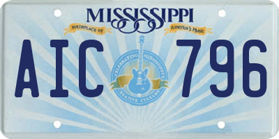 MS license plate AIC796