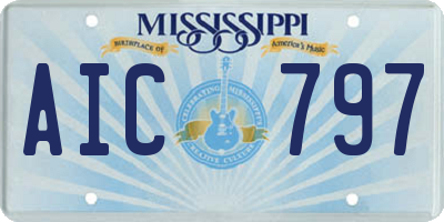 MS license plate AIC797