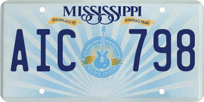 MS license plate AIC798