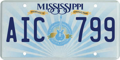 MS license plate AIC799