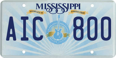 MS license plate AIC800
