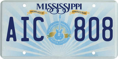 MS license plate AIC808