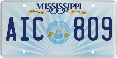 MS license plate AIC809
