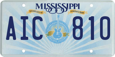 MS license plate AIC810