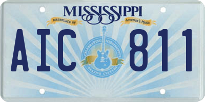 MS license plate AIC811