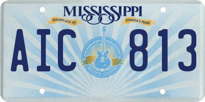 MS license plate AIC813