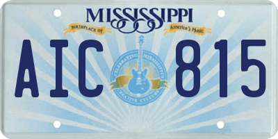 MS license plate AIC815