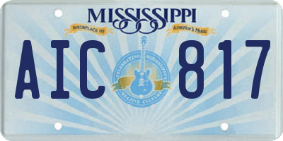 MS license plate AIC817