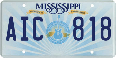 MS license plate AIC818