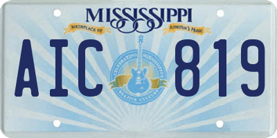 MS license plate AIC819