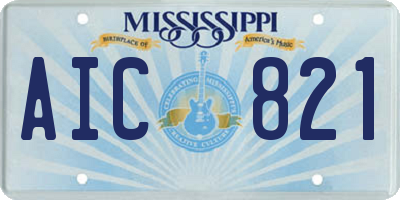 MS license plate AIC821