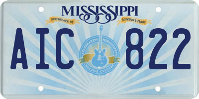 MS license plate AIC822