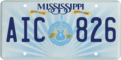 MS license plate AIC826