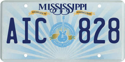 MS license plate AIC828