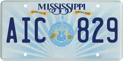 MS license plate AIC829