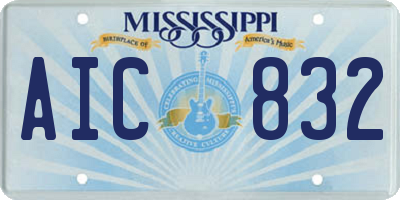 MS license plate AIC832