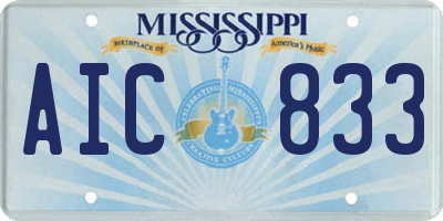 MS license plate AIC833