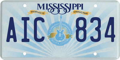 MS license plate AIC834