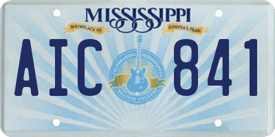 MS license plate AIC841