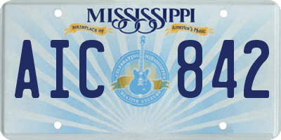 MS license plate AIC842