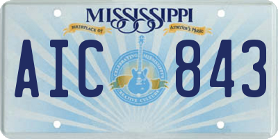 MS license plate AIC843