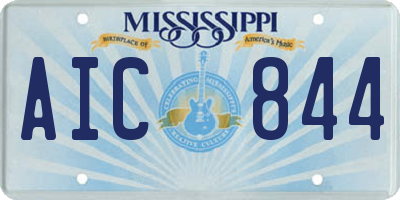 MS license plate AIC844