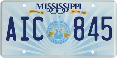 MS license plate AIC845