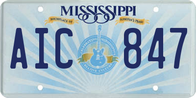 MS license plate AIC847