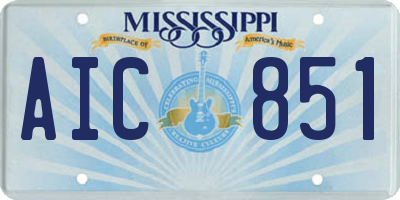 MS license plate AIC851