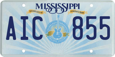 MS license plate AIC855
