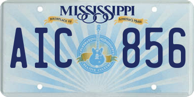 MS license plate AIC856
