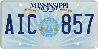 MS license plate AIC857